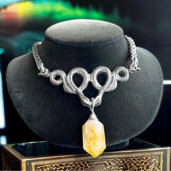 DUOVEKT Natural Yellow Citrine Pendant - 24x15x10mm Water Drop Crystal Stone Necklace, AAAAA Grade
